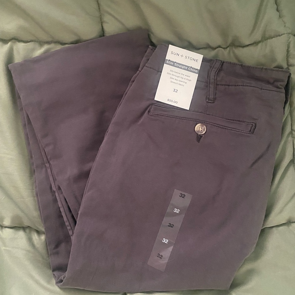Sun + Stone Men's Charcoal Chinos